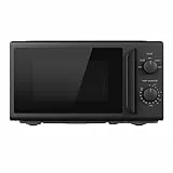 Comfee CMO-MP012ND(BK) Mikrowelle, 20L kompakt in Schwarz, 700W Mikrowelle klein mit 5 Leistungsstufen, Drehteller, Auftaufunktion für Singles, Studentenwohnheim & kleine Küchen