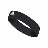 Adidas Unisex Tennis Headband Head Band, Black/White, One Size