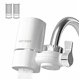 Vortopt Wasserfilter Wasserhahn, NSF Zertifiziertes Wasserhahnfilter, Leitungswasserfilter, Reduziert Blei, Flourid und Chlor – Passend für Standard-Wasserhähne, T1 (2 Filters Enthalten)