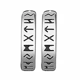 Aroncent Ohrringe Creolen Herren Damen: Silber Edelstahl Vintage Wikinger Rund Ohrstecker Norwegische Viking Runen Ohrschmuck