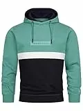 Indicode Herren INMagnus Sweatshirt mit Kapuze aus Baumwollmischung | Hoodie Kapuzenpullover für Männer Deep Sea, M