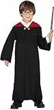 FIESTAS GUIRCA Zauberer Kostüm Kinder inkl. Zauberumhang 7-9 J. - Jungen u. Mädchen Magier Schuluniform Kostüm mit Tarnumhang Karneval, Fasching