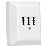 Rutenbeck Aufputz TAE-Anschlussdose/Telefondose NFN für 1x Telefon + 2x Nebenstellen (Fax, AB, Modem) 3x6 polig 6 Schraubkontakte reinweiß 10210109
