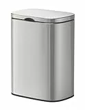 WENKO Wand-Kosmetikeimer Sare 5 Liter, Mülleimer mit Deckel und Easy-Close Absenkautomatik, Badezimmer-Eimer aus rostfreiem Edelstahl glänzend, Befestigung ohne bohren, 21 x 29,5 x 18 cm