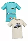 Blue Seven 2er Pack Jungen T-Shirts mit Traktoren 104