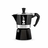 Bialetti - Moka Color: Ikonische Espressomaschine für die Herdplatte, macht echten Italienischen Kaffee, Moka-Kanne 6 Tassen (270 ml), Aluminium, Schwarz