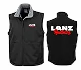 Lanz Bulldog Softshell Weste Bodywarmer Brust- und Rückendruck | Schwarz | Größe M