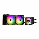 ENERMAX LIQMAXFLO 240mm CPU AIO Liquid Cooler (LGA 1700, 1200, AM5, AM4) - Xtreme Dual Chamber Pumpe- ARGB VRM Wasserblocklüfter- 380W+ TDP (2x 120 PWM ARGB Silent Flow Fan); ELC-LMF240T-ARGB, schwarz