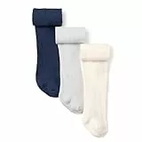 Amazon Essentials Baby Mädchen Strümpfe, 3 Paar, Dunkelgrau/Elfenbein/Marineblau, 0-6 Monate