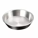 BESTonZON Ofenform Bratenform Runde Edelstahlschale Bratform Grillkorb Grillschale Grillpfanne Auflaufform BBQ Tropfschale Backofen Grillplatte Grillzubehör für Fleisch Gemüse Fisch 18cm