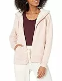 Amazon Essentials Damen Sherpa-gefütterte Fleece-Kapuzenjacke mit durchgehendem Reißverschluss (erhältlich in Übergröße), Hellrosa, S