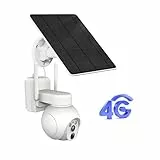 AMOROM 3G/4G LTE Überwachungskamera Aussen Solar mit SIM Karte, Kamera Überwachung Akku Ohne WLAN mit Bewegungserkennung, Farb/IR Nachtsicht, 2-Wege-Audio, Wasserdicht