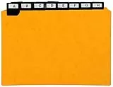Exacompta 13758E Trennblätter Colorspan 24 teilig DIN A5 210x148mm quer mit schwarzen Metalltaben Register gelb