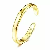 Morfetto 14K Gold Gefüllte Zehenring Für Frauen Hypoallergen - Einstellbare Offene Kleine Ringe Gold Riesige Band CZ Zehenringe Dreireihige Zehenring Goldene Fußschmuck Band