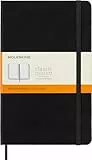 Moleskine Klassisches Notizbuch, Liniertes Notizbuch, Hardcover und Elastischer Verschluss, Großes Format 13 x 21 cm, Farbe Schwarz, 240 Seiten