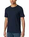 Schiesser Herren Schlafshirt Kurzarm Rundhals Bio-Baumwolle-Mix + Relax Pyjamaoberteil, Nachtblau_182179, 58