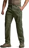 CQR Taktische Cargohose für Herren, wandelbar, wasserabweisend, Outdoor-Wanderhose, mit Reißverschluss, leicht, Stretch-Arbeitshose