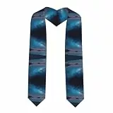 Schal mit Sternenhimmel-Druck, Stolen, Graduierten-Schärpe, Unisex, Glückwunschgeschenke, Stil, 180 x 15 cm, Scharfe Ecken, One size