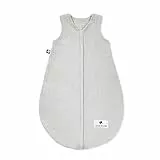 Julius Zöllner Musselin Sommerschlafsack grau, Größe 60 | aus weicher Musselin Baumwolle, sicher und schadstoffgepüft, ideal für warme Sommernächte