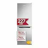 Amica Kühl Gefrierkombination freistehend 159 cm Höhe 227 l Nutzinhalt FrostControl VitControlPlus Schublade Superkühlen und Supergefrieren - Edelstahloptik