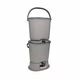 Skaza Bokashi Essential Biomülleimer Küche Set (2 x 15,3 Liter) + Base – Komposteimer Küche und Garten aus recyceltem Kunststoff – Starter Set + incl. 1 kg Fermentation Starter (Hellgrau)