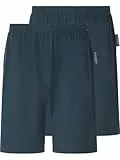 Jan Vanderstorm Herren 2er Pack Kurze Schlafhose Tiemu Set | Pyjama Shorts | reine Baumwolle | große Größen L-7XL petrol, 72/74