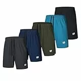 Bsrpolry 5-Pack Herren Laufshorts Gym Shorts Quick Dry für Jogger, Herren Athletic Shorts mit Taschen und elastischem Bund Schwarz, Blau, Grün, Navy, Dunkelgrau S