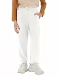 Haloumoning Trainingshose Jungen Regular Fit Kinder Leichte Jogginghose Einfarbig Sporthose Casual Freizeit Hosen mit Elastischem Bund und Taschen, Weiß,9-10 Jahre
