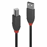 LINDY 36671 0, 5m USB 2.0 Typ A an B Kabel, anthra Line Anthrazit
