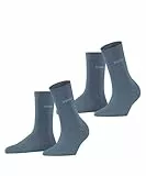 ESPRIT Damen Socken Uni Multipack W So Baumwolle einfarbig 2 Paar, Blau Light Denim 6660, 39-42