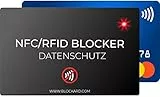 BLOCKARD NFC Auslese Blocker Störsender Karte LED Indikator - 100% Schutz vor unerlaubtem Auslesen Ihrer Kreditkarte Personalausweis EC-Karte Bankkarte Ausweis - Kreditkarten RFID-Blocker