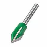 Trend CraftPro C043CX1/4TC Fräser-Bit, 3-Nut-Gravierer, 1/4-Zoll-Schaft, 15,1 mm Schnittdurchmesser & 60-Grad-V-Nut, Wolframkarbid-Spitze
