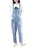 Vanchenl Damen Casual Loose Denim Latzhose Bib Verstellbare Jean Overalls Romper Jumpsuit Harem Hosen (Lichtblau,XL)