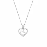 amor Kette mit Anhänger für Damen, Sterling Silber 925, Zirkonia Herz