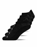 Snocks Kurze Laufsocken für Damen und Herren 4 Paar - Rutschfeste und Atmungsaktive Sportsocken - Running Socks ideal für den Sport - Gr. 39-42 - Farbe Schwarz