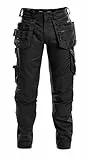 DASSY® FLUX Stretch-Arbeitshose mit Holstertaschen und Kniepolstertaschen - Größe 52 - SCHWARZ