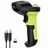 Inateck Barcode Scanner Wireless 2.4 GHz, 35 m Reichweite, Automatisches schnelles und präzises Scannen,180 Tage Standby-Zeit, BCST-60