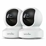 wansview 2K Kamera Überwachung innen - WLAN Innenkamera, 2.4Ghz WiFi WLAN Kamera Indoor, Camera Indoor mit 2-Wege-Audio, Nachtsicht für Hundekamera mit Bewegungserkennung, Q5 Set 2