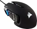 CORSAIR SCIMITAR RGB ELITE Kabelgebundene MOBA/MMO Gaming-Maus - 18.000 DPI - 17 programmierbare Tasten - iCUE-Kompatibel - PC, Mac, PS5, PS4, Xbox - Schwarz