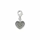 Engelsrufer -Clasp Charms 925 Sterlingsilber Markasit ERC-HEART-MA