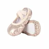 Dmwhsy Mädchen Ballettschuhe mit Gummibändern Flache Tanzschuhe mit Glitzer für Frauen Kinder und Erwachsene