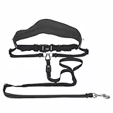 TRIXIE Joggingleine für Hunde mit Bauchgurt M-L, 1,10–1,50 m 20 mm in schwarz/grafit - perfekte Hundeleine für Sport und Bewegung - für mittelgroße bis große Hunde - 12766