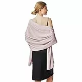 vimate formal Dresses Shawl, Ladies Sparkle Pink Pashmina Scarves and Wraps for Wedding Evening Party Dresses (US-Baby Pink & Silver)