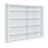 Inter Link - Sammlervitrine - Hängevitrine - Wandregal - Glasvitrine - Wandvitrine - Hängeregal - Schaukasten - MDF - Weiß (80x60x9.5 cm) Compilati