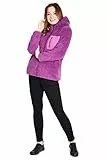 CityComfort Kapuzenpullover Damen Teddy Fleece Hoodie Flauschig Warm mit Reißverschluss (Lila, S)