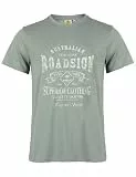 ROADSIGN australia Herren T-Shirt mit Frontprint im Australian Style, Rundhals, aus Reiner Baumwolle grün, L