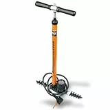 SKS GERMANY RENNKOMPRESSOR MV EASY Standpumpe (Luftpumpe für alle Ventilarten, Präzisionsmanometer, Metallrohr, Gussfuß, Holzgriff, max. Druck: 16 bar / 232 PSI), Orange