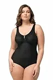Ulla Popken Damen große Größen Übergrößen Plus Size Shaping-Body, Nadelstreifen, ohne BH tragbar