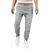 Indicode Oltjon lässige Bequeme Freizeithose in Jeansoptik mit elastischem Bund und Zugband in 3 Farben