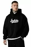 SMILODOX Hoodie Herren Lorik, Kapuzenpullover mit großem Frontprint auf der Brust, weichem und flauschigem Stoff, Kängurutasche Pulli, sportliches Sweatshirt für Alltag, Freizeit und Streetstyle